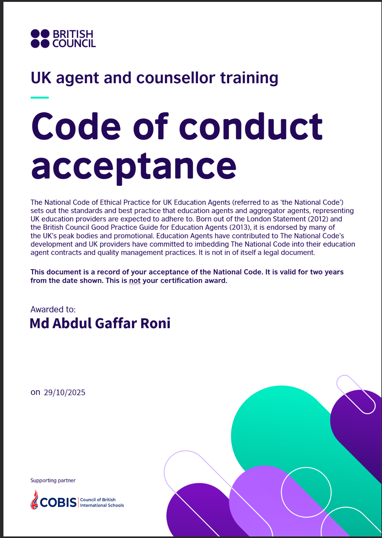 British Council Code of Conduct